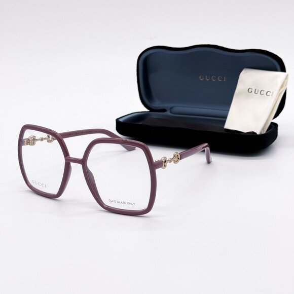 NEW GUCCI GG0890O 003 WOMEN PINK EYEGLASSES GUCCI - Picture 1 of 12